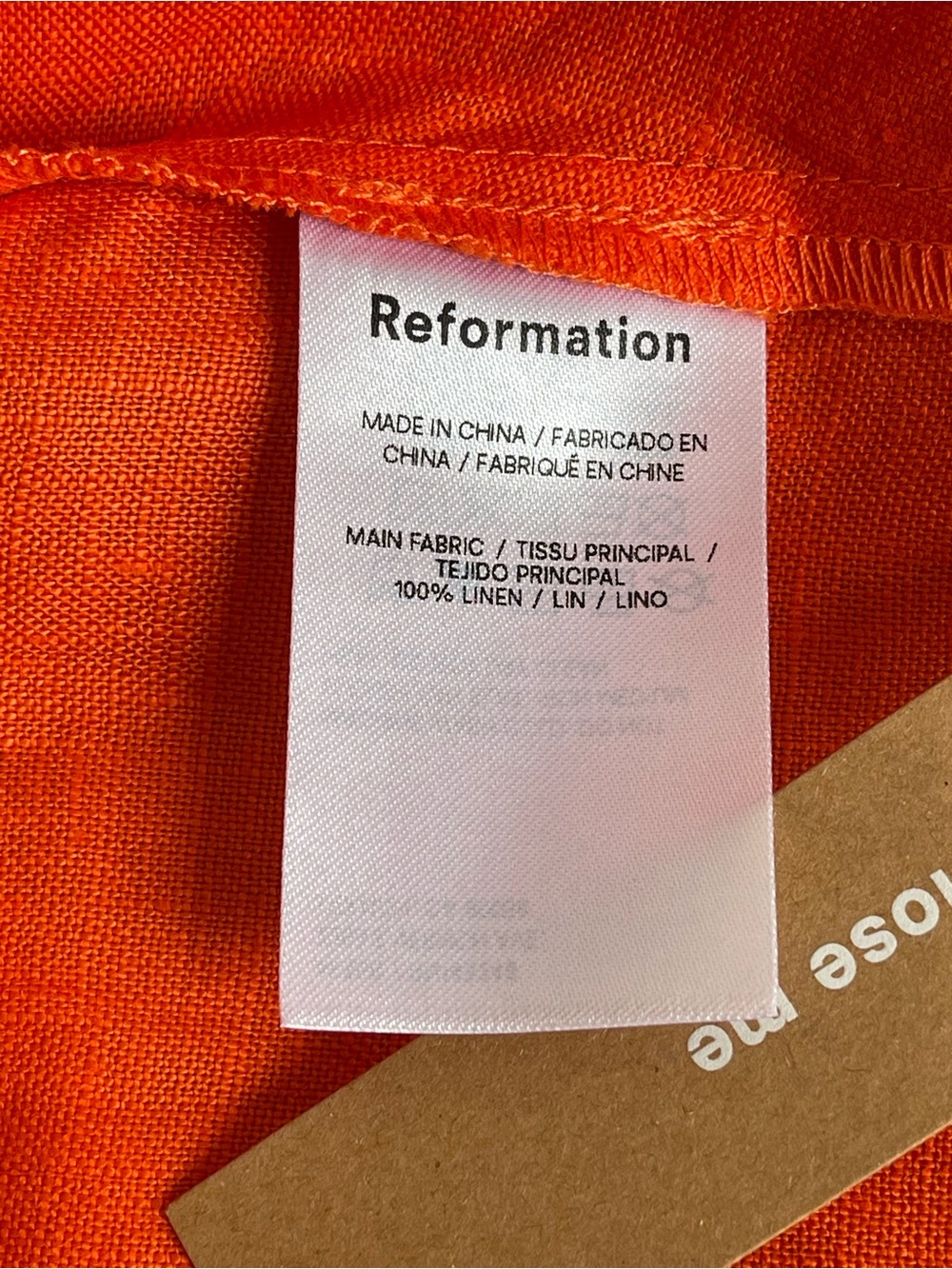Reformation Abeni Linen Dress Flame Size 10 - Picture 14 of 16